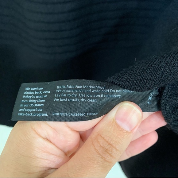 Eileen Fisher Merino Wool Ribbed Tunic Top Dolman Sleeve Oversized Size Small - Picture 4 of 7